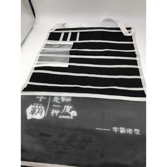 Multi-Pocket Hanging Book Bag Black - Picture 4 of 6